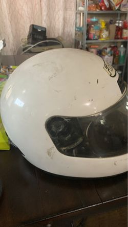 White motorcycle helmet
