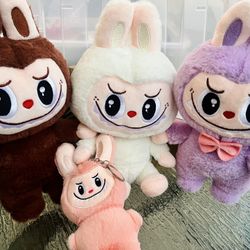 3 New Labubu Plushies & Monster Keychain 