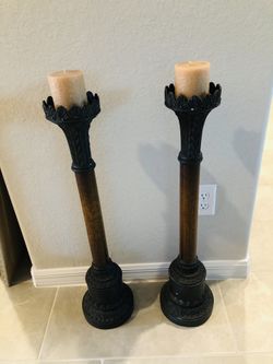 Beautiful High End Heavy Tall Candle Holders