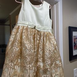 Gold little girls dress