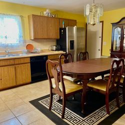 FREE: Must Go: Dining Table, Chairs And Cabinet