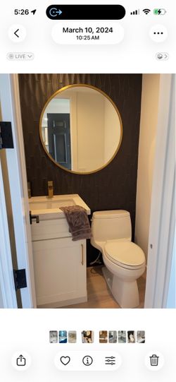 Round brass mirror 34” diameter