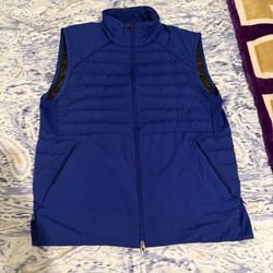 Lululemon Vest Mens Large Blue M4AGZS Down For It All Down Puffer Light Weight