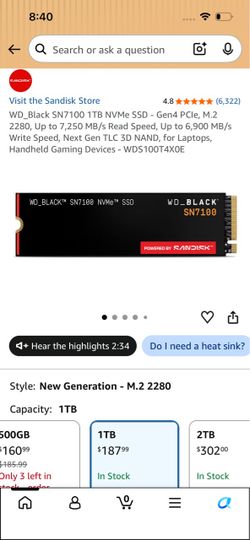 WD_black 1Tb ssd with heatsink