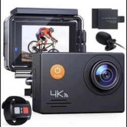 Action Camera 4K 20MP WiFi External Microphone 2.4G Remote Waterproof