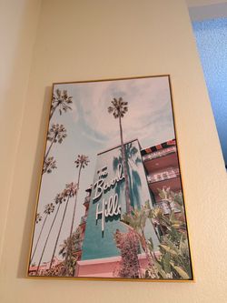 The Beverly Hills Hotel Framed Canvas Wall Art