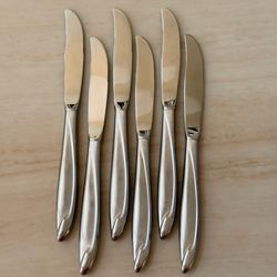 6pc INTERNATIONAL Americana Stainless Deluxe Dinner Knives 8 1/2” Hollow Satin