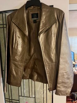 B by Bernardo Metallic Leather Jacket