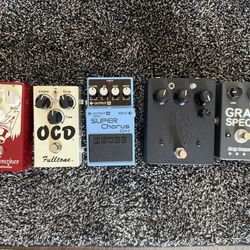Guitar Overdrive chorus and fuzz pedals