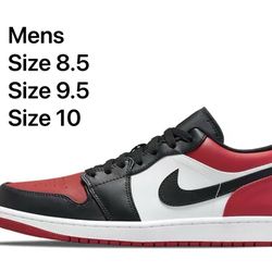 Air Jordan 1 low Bred Toe Mens size 8.5 size 9.5 size 10