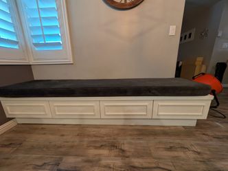 White Storage Bench with Cushion