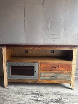 International Furniture Direct Solid Wood TV Stand / Media Console