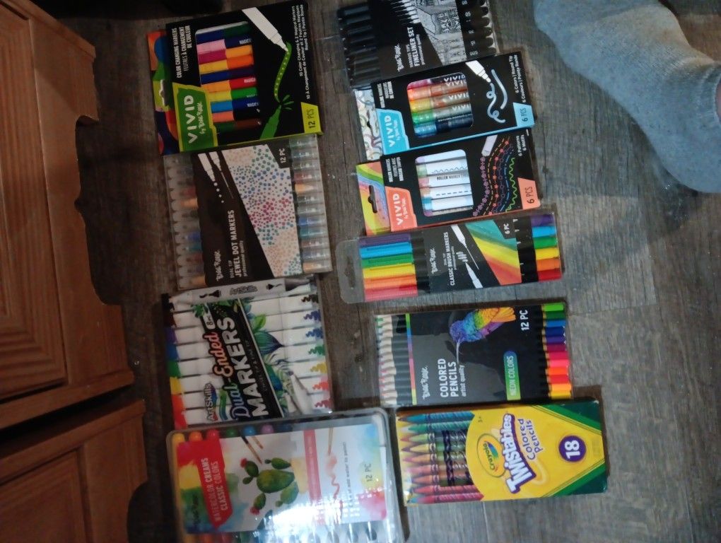 All Brand New Markers And Pens And Coloring Pencils