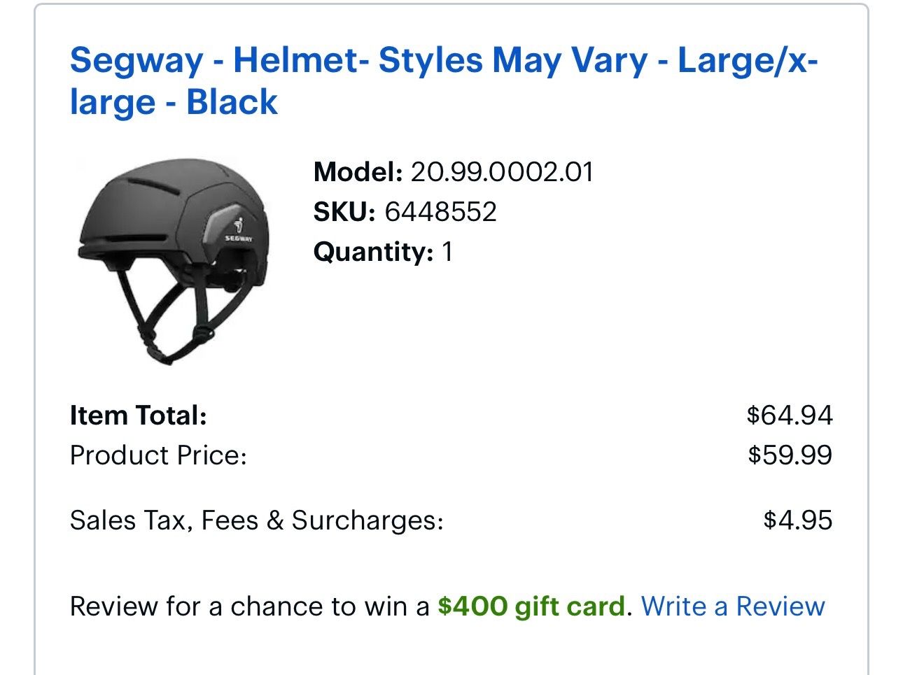 Brand new helmet