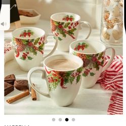 4 Tazas Navideñas Princess House 