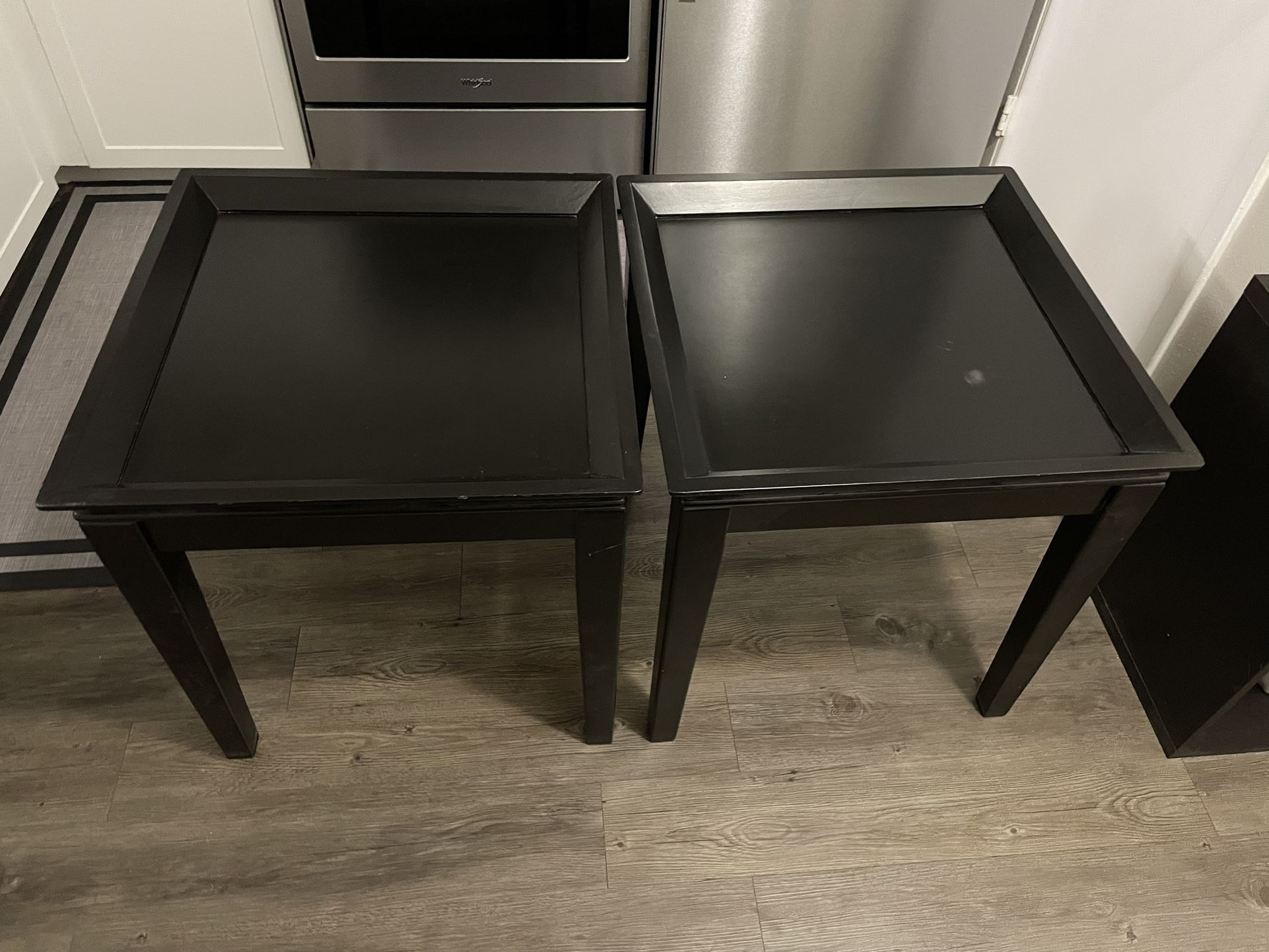 Set Of Brown Wood End Tables