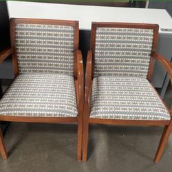 2 Sets Of Nice Office Furniture Cherry Office Guest Chairs! Only $30-$40ea!