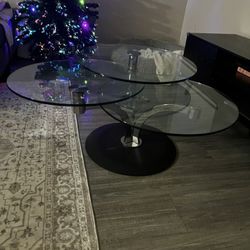 Modern Glass Coffee Table – Adjustable 3-Piece Design