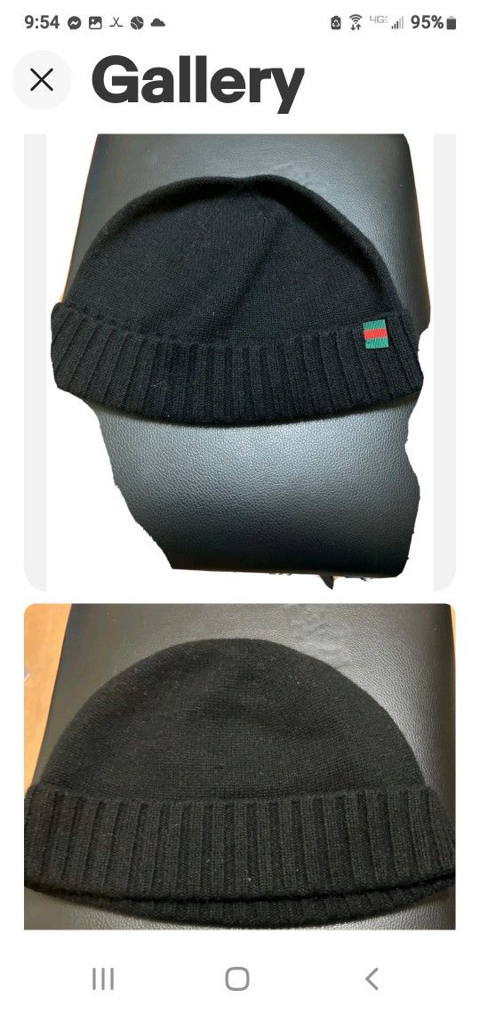 Authentic Gucci Cashmere Beenie Hat Size Xl