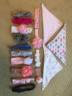 Infant headbands with bows and bibs