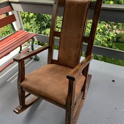 Solid Wood Rocking Chair With Padding