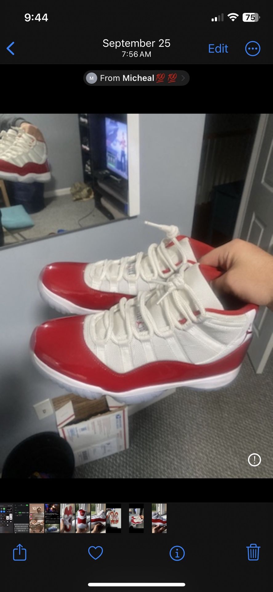 cherry red 11s size 10.5