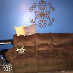 Reclining Couch  Brown Microfabric Super Comfy!! 