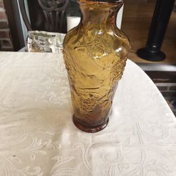 Vintage 1950’s Empoli Amber Glass Vase