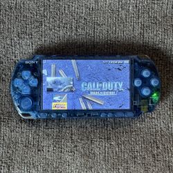Blue Transparent Custom PSP 3000 With Games 