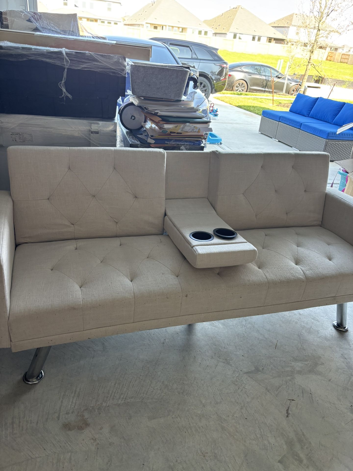 Cream futon