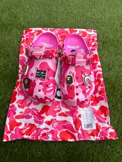 Pink Bape x Crocs