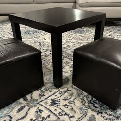 Small Table and ottomans 