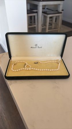 Vintage Mikimoto Pearl Necklace Sterling Silver 1950’s