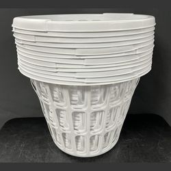 (12) New White plastic round laundry basket. 1 bushel (35 L). $2ea