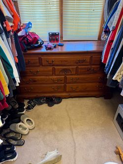 Broyhill Long Dresser with Matching Mirror
