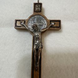Beautiful Wooden Carved Cross With Jesus Pendant