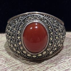 Ancient silver Agate moonstone pattern