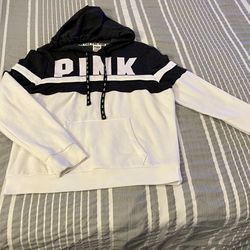 WHITE & CHARCOAL GREY PINK VS PULLOVER HOODIE