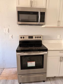 Stainless Steel Range and Over-the-Range Microwave Set