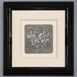 Modern Framed Wall Art – Black Frame (Abstract / Cubist Style)