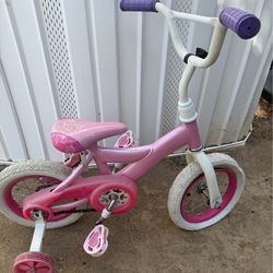 Pink kids bike