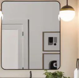 Glacier Bay 30x36 Matte Black Framed Bathroom Mirror