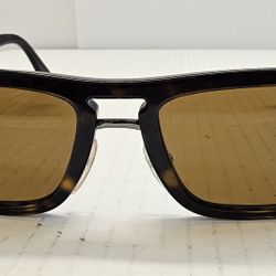 Prada PR 05VS Rectangle Sunglasses Tortoiseshell Acetate Frame Brown Lenses