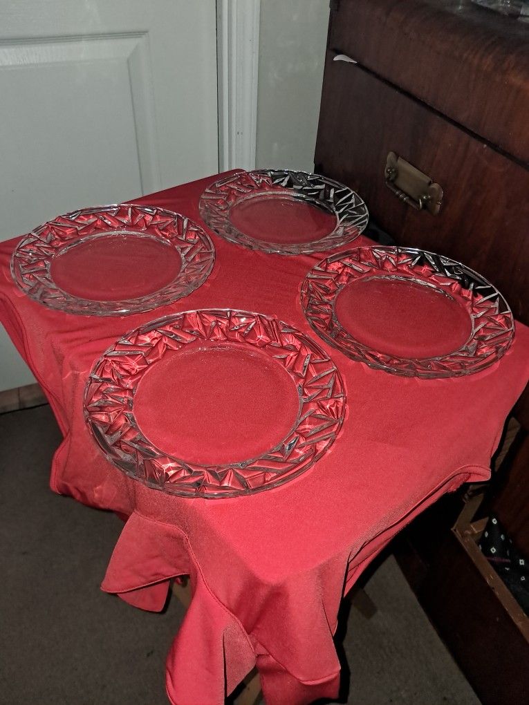 Tiffany & Co. Rock Pattern Crystal Plates .Vintage