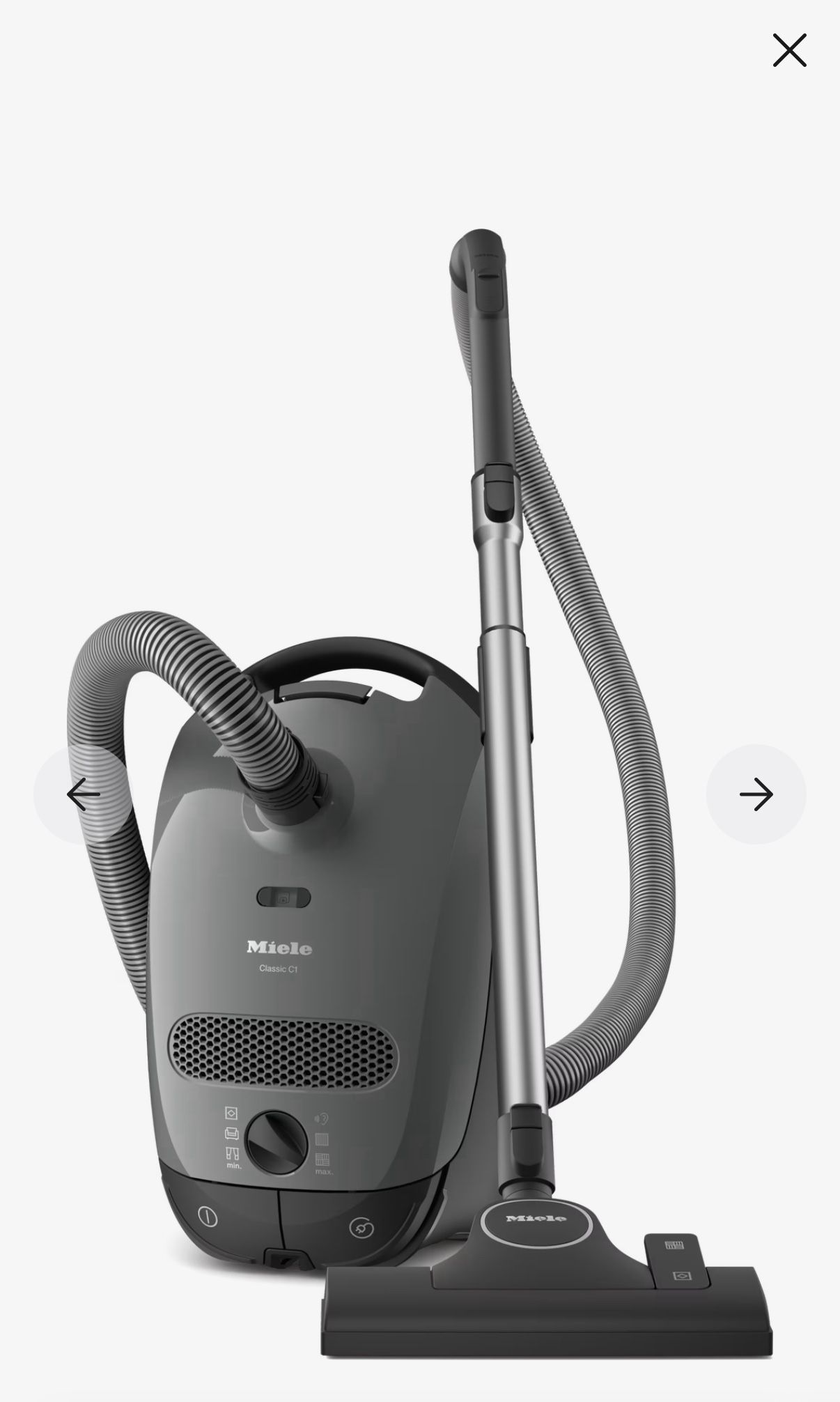 Miele Vacuum Classic C1 Pure Suction PowerLine - SBAN0 Graphite grey