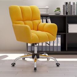 ❤️‍🔥 Modern Office Chair Upholstered Cotton & Linen Swivel Task Chair Height Adjustable$120