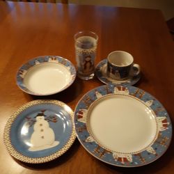 Deb Mumm Snowman Dishes