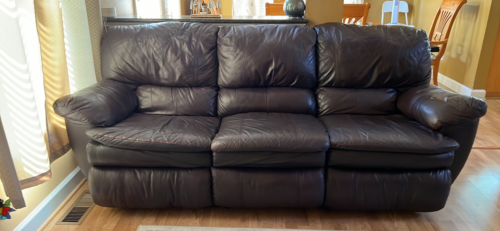Leather Sofa Brown/ Burgundy Color