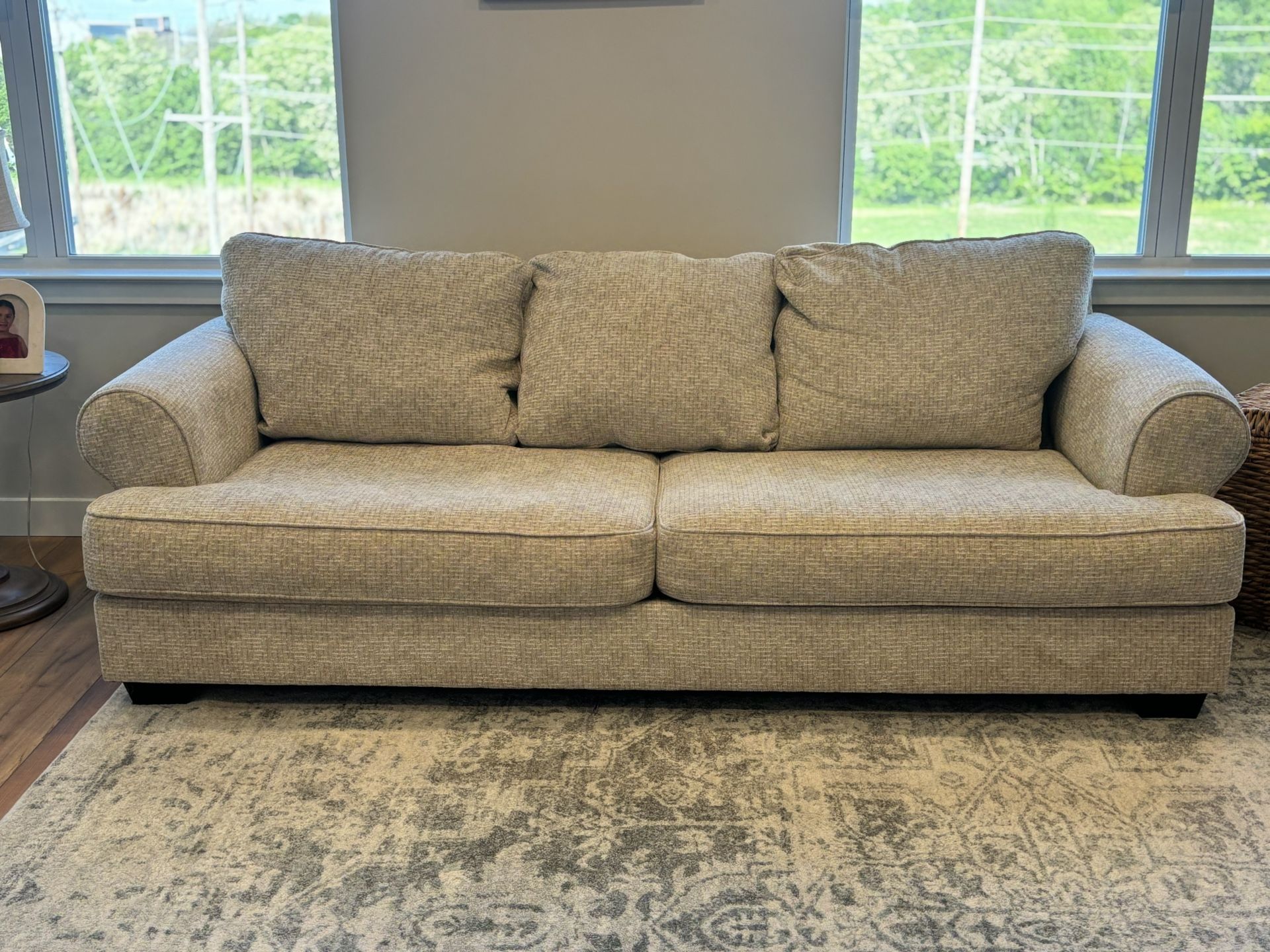 Light Beige Upholstered Sofa