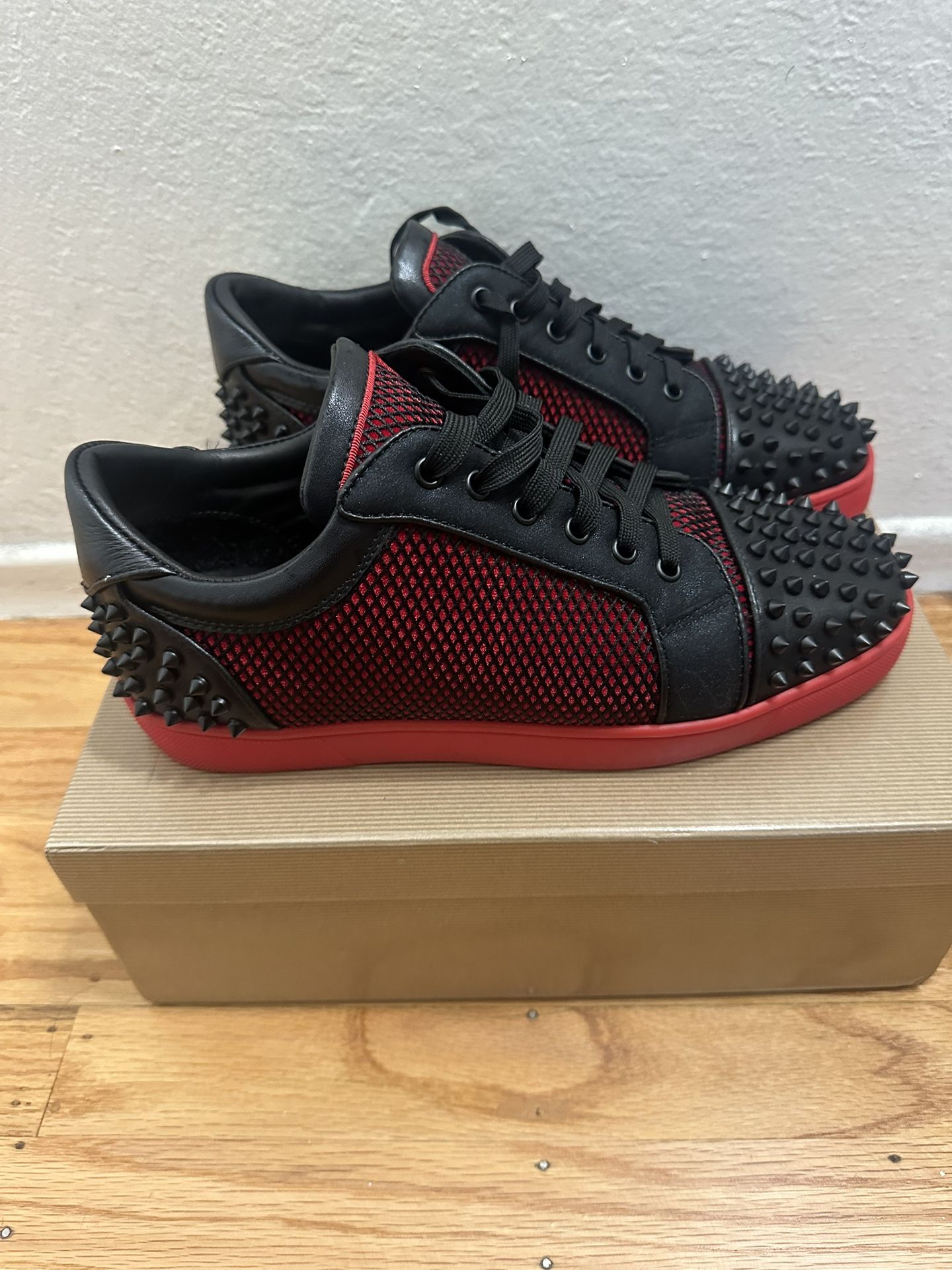 Christian Louboutin Seavaste 2 Orlato Flat 'Black Red' size 43
